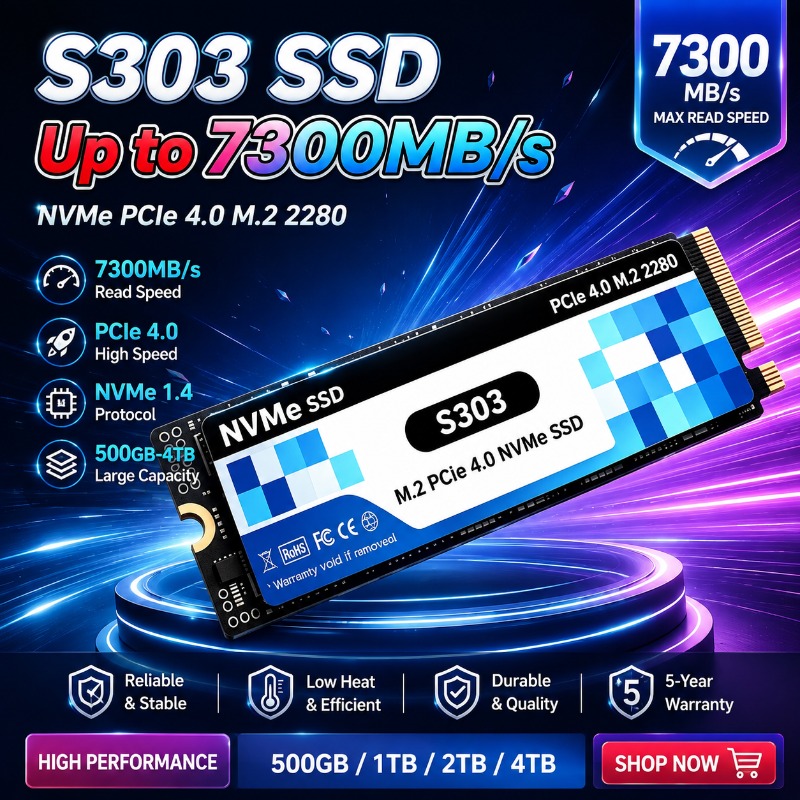 SSD interne S303 M.2 NVMe, 500 - M.2 Nvme 4Tb Pcie 4.0 Ssd avis et prix