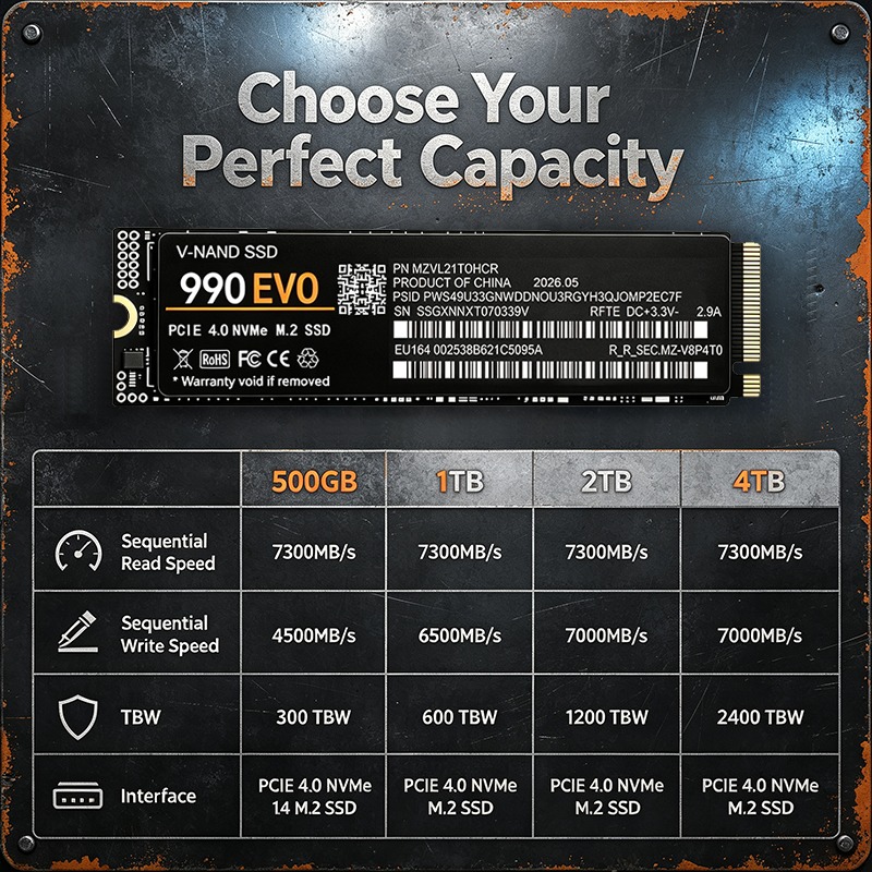 990 EVO M.2 2280 NVMe PCIe 4.0 - M.2 Nvme 4Tb Pcie 4.0 Ssd avis et prix
