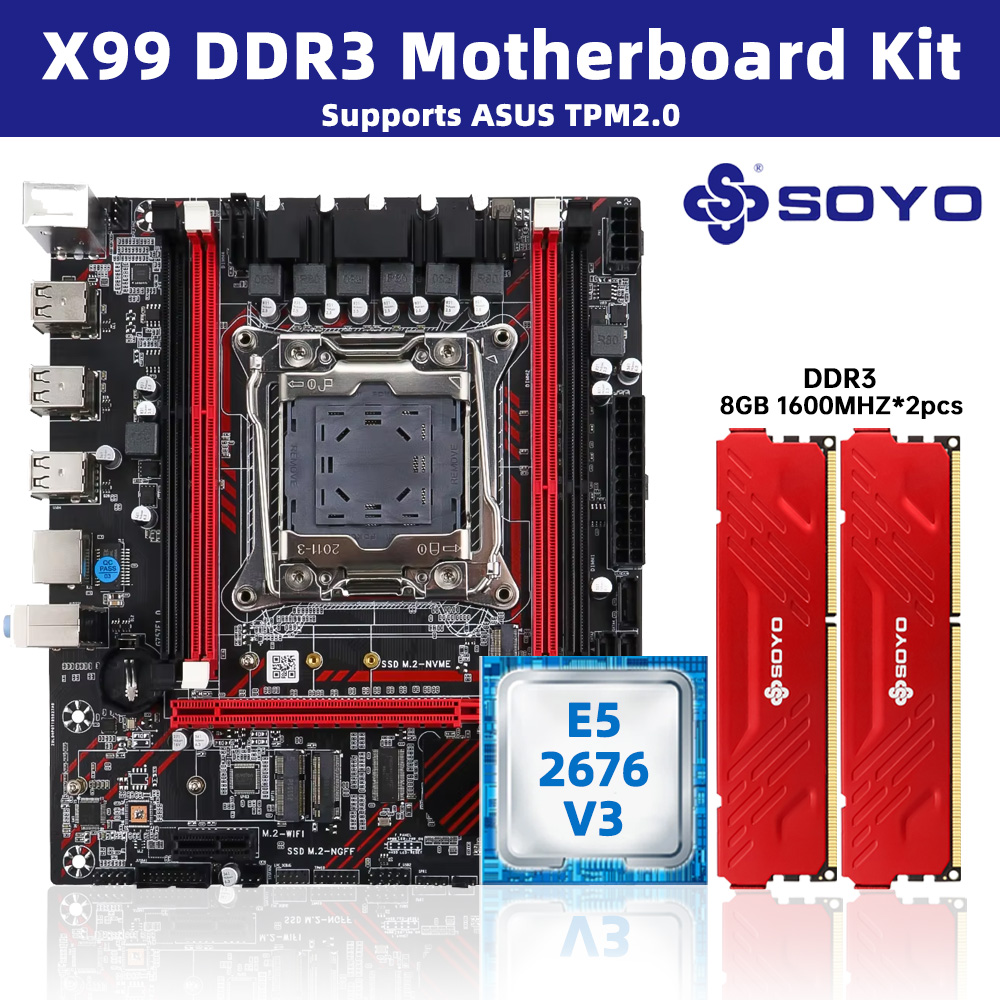 Kit de carte mère SOYO X99 ave - X99 Dual Cpu Motherboard Combo avis et prix