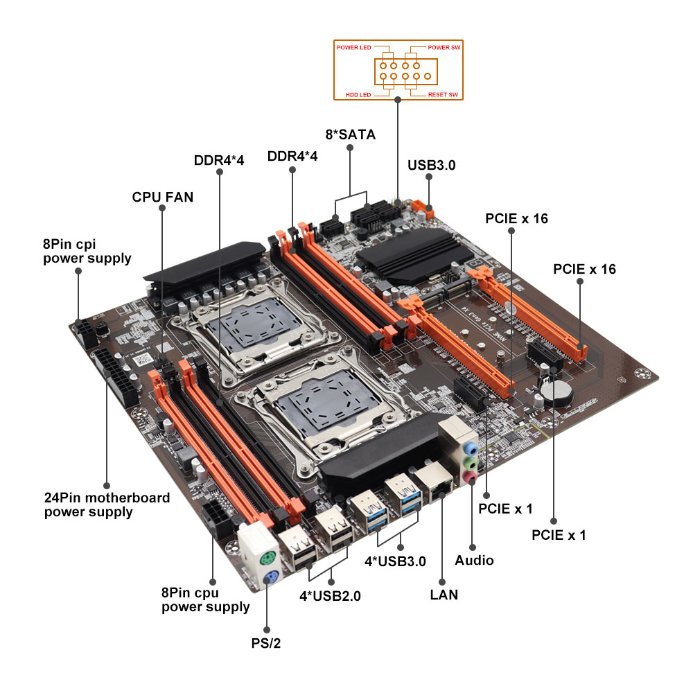 Carte mère X99 double CPU Inte - X99 Dual Cpu Motherboard Combo avis et prix